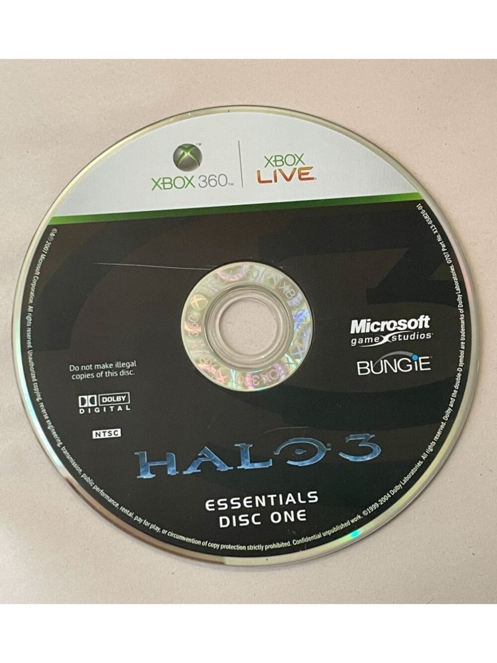 Xbox 360 Halo 3 Essentials Disc One 1‎ as is, untested
